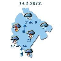 HMZCG: Sjutra kiša i jak južni vjetar, na planinama snijeg HMZCG: Sjutra kiša i jak južni vjetar, na planinama snijeg