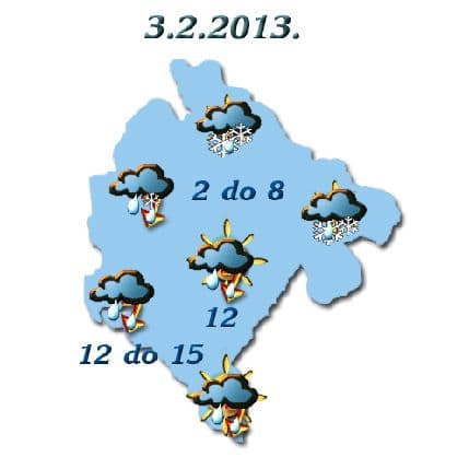 Oblačno povremeno sa kišom, do 15 stepeni Oblačno povremeno sa kišom, do 15 stepeni