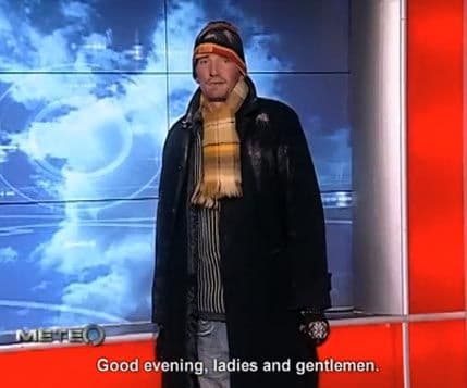 Beskućnici vode vremensku prognozu na televiziji Beskućnici vode vremensku prognozu na televiziji