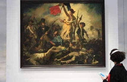 Grafit na Delakroinom remek-djelu "Sloboda predvodi narod" Grafit na Delakroinom remek-djelu "Sloboda predvodi narod"