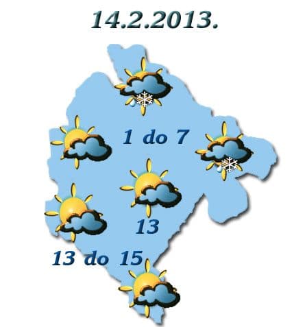 Oblačno, ponegdje sa padavinama, do 16 stepeni Oblačno, ponegdje sa padavinama, do 16 stepeni