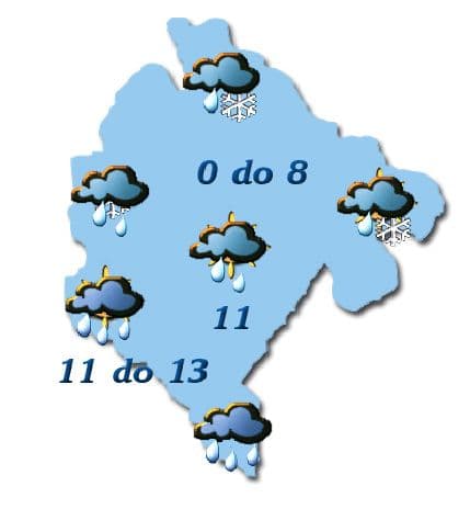 Sjutra oblačno sa slabim padavinama Sjutra oblačno sa slabim padavinama