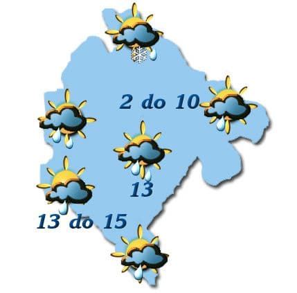 Promjenljivo sa slabim padavinama, do 15 stepeni Promjenljivo sa slabim padavinama, do 15 stepeni