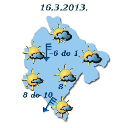 Sjutra uglavnom suvo, vjetrovito i hladno Sjutra uglavnom suvo, vjetrovito i hladno