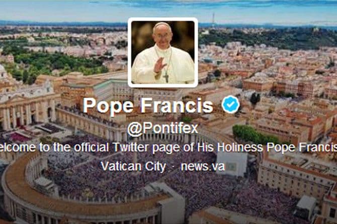 Novi papa udvostručio broj sljedbenika na Tviteru Novi papa udvostručio broj sljedbenika na Tviteru