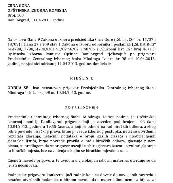 OIK DANILOVGRAD: Predstavnik Nove glasao protiv prigovora Danilovića?! OIK DANILOVGRAD: Predstavnik Nove glasao protiv prigovora Danilovića?!