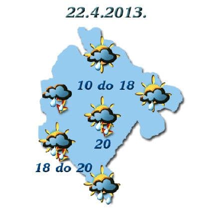 HMZCG: Sjutra oblačno, povremeno kiša HMZCG: Sjutra oblačno, povremeno kiša