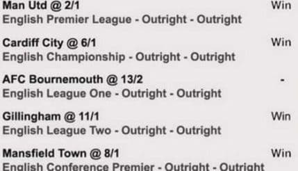 Uložio 25 funti na buduće šampione engleskih liga, čeka Bornmut za 110.000! Uložio 25 funti na buduće šampione engleskih liga, čeka Bornmut za 110.000!