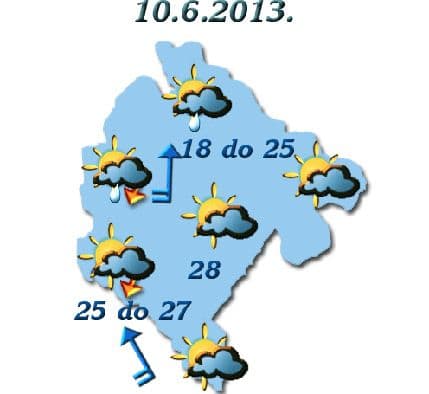 ZHMSCG: Od sjutra pad temperature uz mogućnost slabe kiše ZHMSCG: Od sjutra pad temperature uz mogućnost slabe kiše