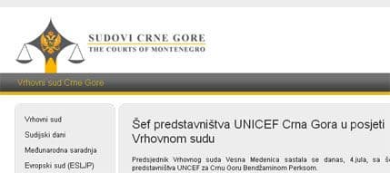Šef predstavništva UNICEF Crna Gora u posjeti Vrhovnom sudu Šef predstavništva UNICEF Crna Gora u posjeti Vrhovnom sudu