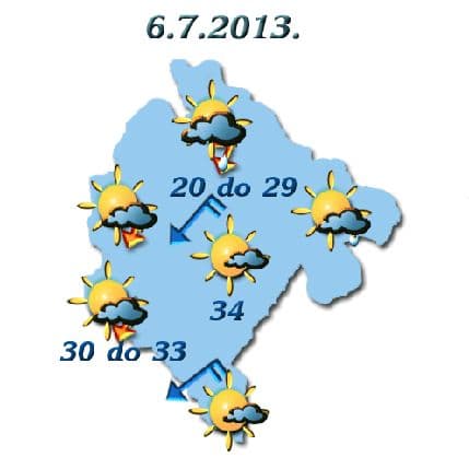 Sjutra na jugu sunčano, na sjeveru moguća kiša Sjutra na jugu sunčano, na sjeveru moguća kiša