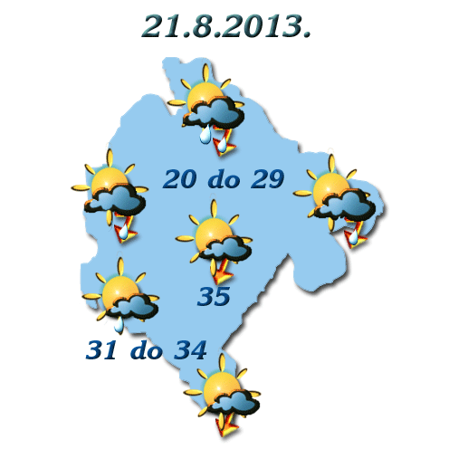 Sjutra promjenjivo oblačno, moguća kiša Sjutra promjenjivo oblačno, moguća kiša
