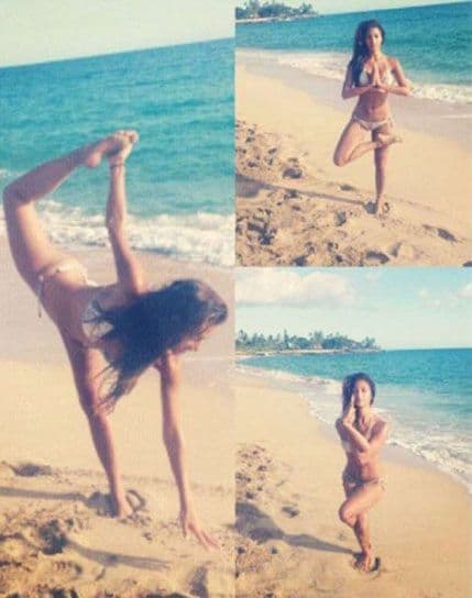 Nikol Šerzinger radi jogu u izazovnom bikiniju Nikol Šerzinger radi jogu u izazovnom bikiniju