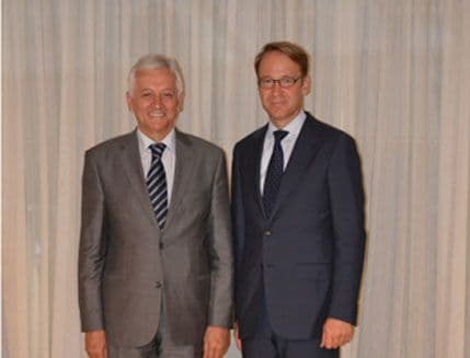 Dakić i Žugić sa predsjednikom Dojče Bundesbanke Dakić i Žugić sa predsjednikom Dojče Bundesbanke