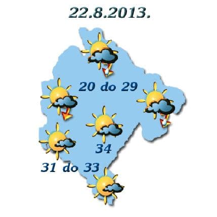 Na jugu povremeno oblačno, na sjeveru moguća kiša Na jugu povremeno oblačno, na sjeveru moguća kiša