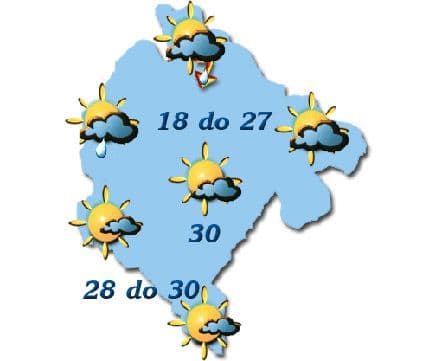 ZHMSCG: Za vikend toplo i bez padavina ZHMSCG: Za vikend toplo i bez padavina