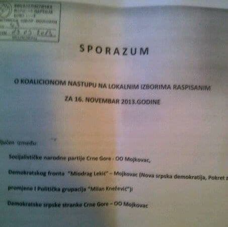 Koalicija u Mojkovcu: SNP-u 8 odborničkih mjesta, Novoj 3, PzP-u 2, DSS-u 2, Milanu Kneževiću jedan odbornik Koalicija u Mojkovcu: SNP-u 8 odborničkih mjesta, Novoj 3, PzP-u 2, DSS-u 2, Milanu Kneževiću jedan odbornik
