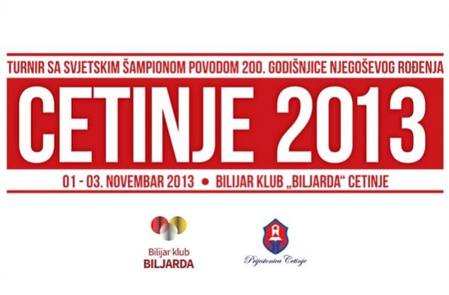 Bilijar turnir “Cetinje 2013” od 1. do 3. novembra Bilijar turnir “Cetinje 2013” od 1. do 3. novembra