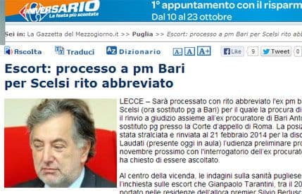 ITALIJA: Tužilac Šelzi optužen za zloupotrebu državnog položaja ITALIJA: Tužilac Šelzi optužen za zloupotrebu državnog položaja