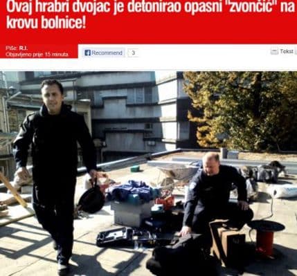 Demontirana bomba na krovu dječije bolnice u Zagrebu: Bila tu od '95. Demontirana bomba na krovu dječije bolnice u Zagrebu: Bila tu od '95.