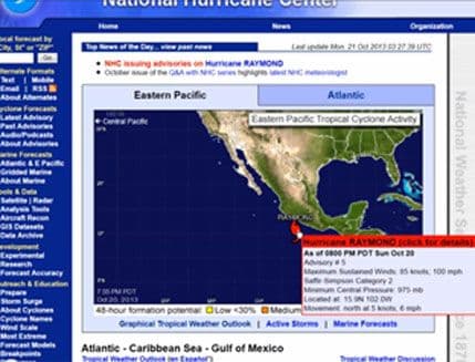 Uragan Rejmond ide ka Meksiku Uragan Rejmond ide ka Meksiku