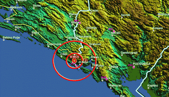 Slab zemljotres na granici Crne Gore i Hrvatske Slab zemljotres na granici Crne Gore i Hrvatske