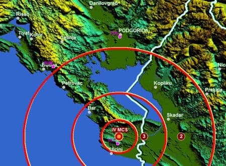 Manji potres između Bara i Ulcinja Manji potres između Bara i Ulcinja