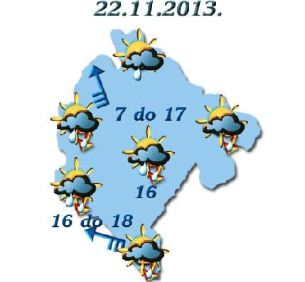 HMZCG: Za vikend kiša i vjetar, u ponedjeljak snijeg HMZCG: Za vikend kiša i vjetar, u ponedjeljak snijeg