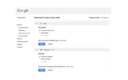 Sada možete da preuzmete svoje Gmail podatke Sada možete da preuzmete svoje Gmail podatke