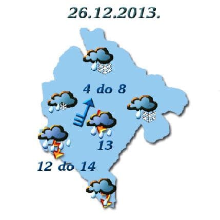 ZHMSCG: Do petka kiša, na sjeveru snijeg ZHMSCG: Do petka kiša, na sjeveru snijeg