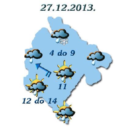 Sjutra kiša povremeno, do 14 stepeni Sjutra kiša povremeno, do 14 stepeni