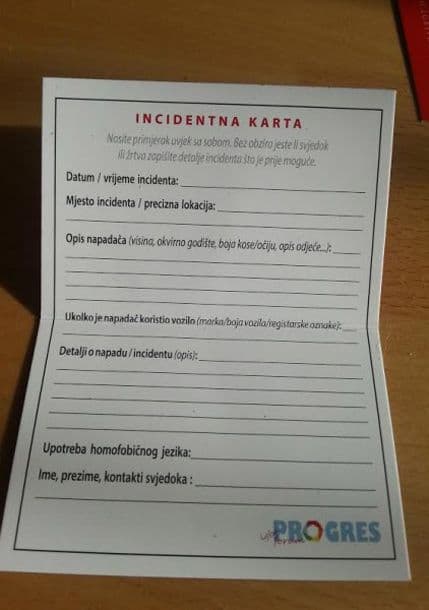 Incidentna džepna karta za LGBT osobe Incidentna džepna karta za LGBT osobe