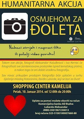 KOTOR: Akcija „Osmjehom za Đoleta“- pomognimo teško oboljelom Đorđu Lubardi KOTOR: Akcija „Osmjehom za Đoleta“- pomognimo teško oboljelom Đorđu Lubardi