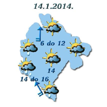 Sjutra povećanje oblačnosti, popodne kiša  Sjutra povećanje oblačnosti, popodne kiša