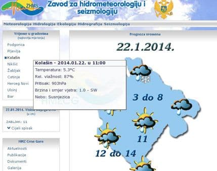 Na Žabljaku izmjereno 11 cm snijega, susnježica u Kolašinu Na Žabljaku izmjereno 11 cm snijega, susnježica u Kolašinu