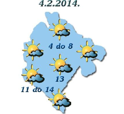 ZHMSCG: Podne naoblačenje, moguća kiša ZHMSCG: Podne naoblačenje, moguća kiša