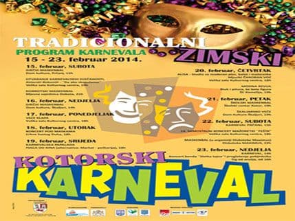 Tradicionalni kotorski karneval od 15. do 23. februara Tradicionalni kotorski karneval od 15. do 23. februara