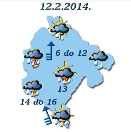 Kiša sjutra, temperatura do 16 stepeni Kiša sjutra, temperatura do 16 stepeni