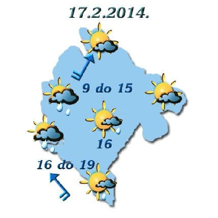 Sjutra promjenljivo, temperatura do 19 stepeni Sjutra promjenljivo, temperatura do 19 stepeni