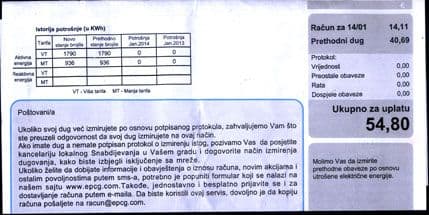 Nula kilovata potrošeno a račun 14 eura Nula kilovata potrošeno a račun 14 eura