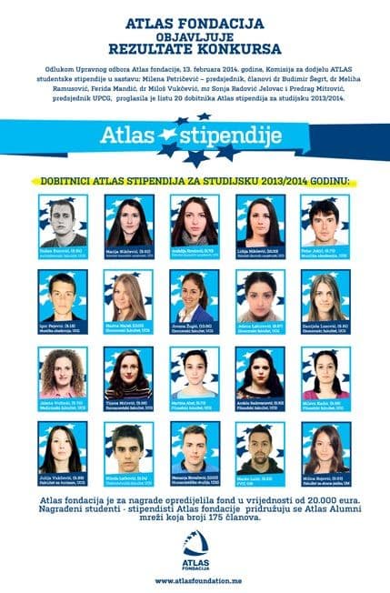 Sjutra dodjela Atlas stipendija Sjutra dodjela Atlas stipendija