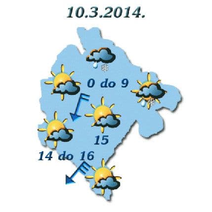 Sjutra promjenljivo oblačno, do 16 stepeni Sjutra promjenljivo oblačno, do 16 stepeni