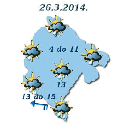 Danas oblačno, povremeno sa padavinama Danas oblačno, povremeno sa padavinama