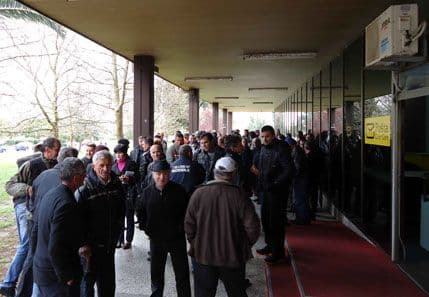 Protest radnika Zavoda za izgradnju Bara Protest radnika Zavoda za izgradnju Bara