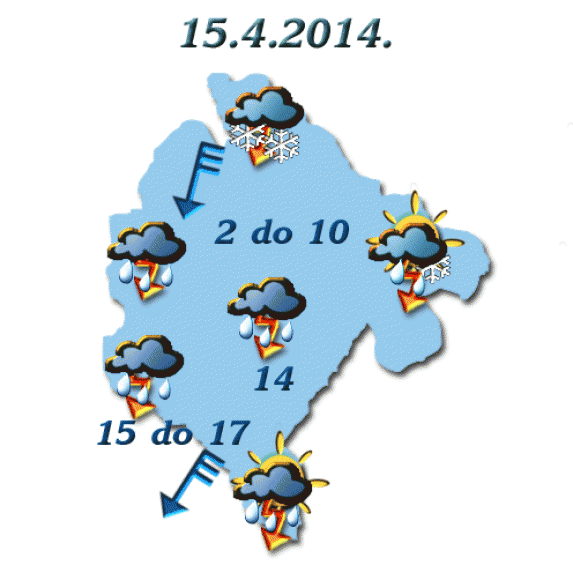 Danas kiša i osjetno zahlađenje Danas kiša i osjetno zahlađenje