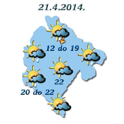 Sjutra promjenljivo, do 22 stepena Sjutra promjenljivo, do 22 stepena