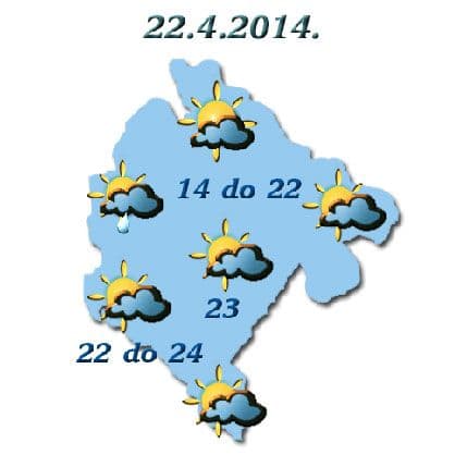 Sjutra uglavnom suvo, do 24 stepena Sjutra uglavnom suvo, do 24 stepena