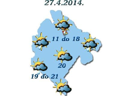 ZHMSCG: I sjutra promjenljivo, na sjeveru slaba kiša ZHMSCG: I sjutra promjenljivo, na sjeveru slaba kiša