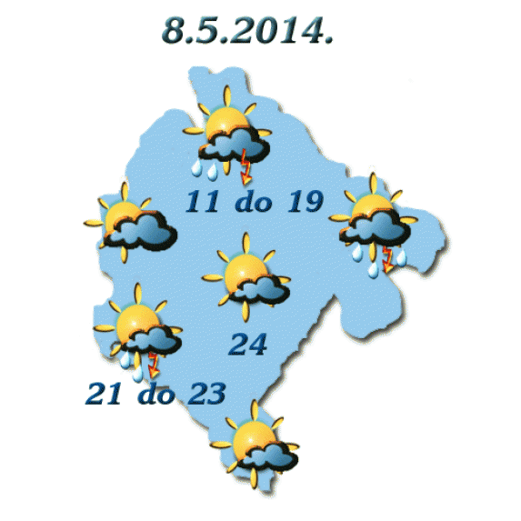 Promjenljivo oblačno, ponegdje kratkotrajna kiša Promjenljivo oblačno, ponegdje kratkotrajna kiša