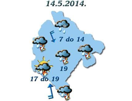 ZHMSCG: Danas kišovito i hladnije, vjetar u pojačanju ZHMSCG: Danas kišovito i hladnije, vjetar u pojačanju